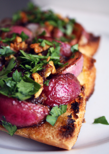 crostini radis braisés